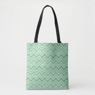 Bolsa Tote Tones Verdes Zigzag Chevron