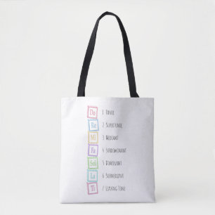 Bolsa Tote Tons da escala Solfeggio Musical Baby Blocks