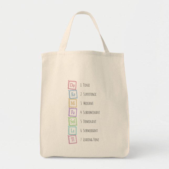 Bolsa Tote Tons da escala Solfeggio Musical Baby Blocks (Frente)