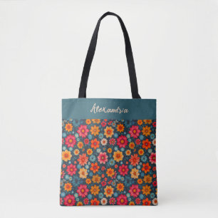 Bolsa Tote Tons de Açafrão e Azul