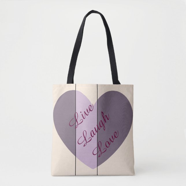 Bolsa Tote Tons de Coração Roxo (Frente)