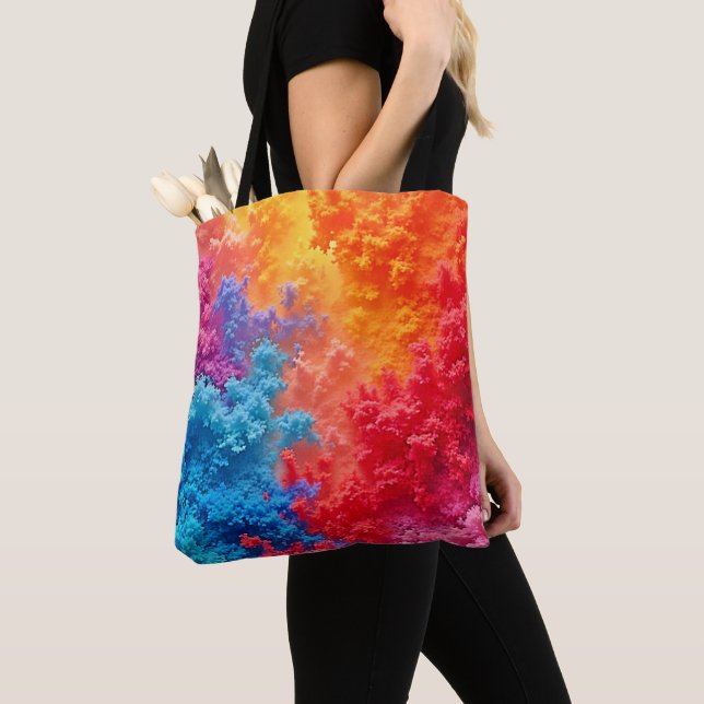 Bolsa Tote Tons de Nuvem Abstratos Vibrantes (Close Up)