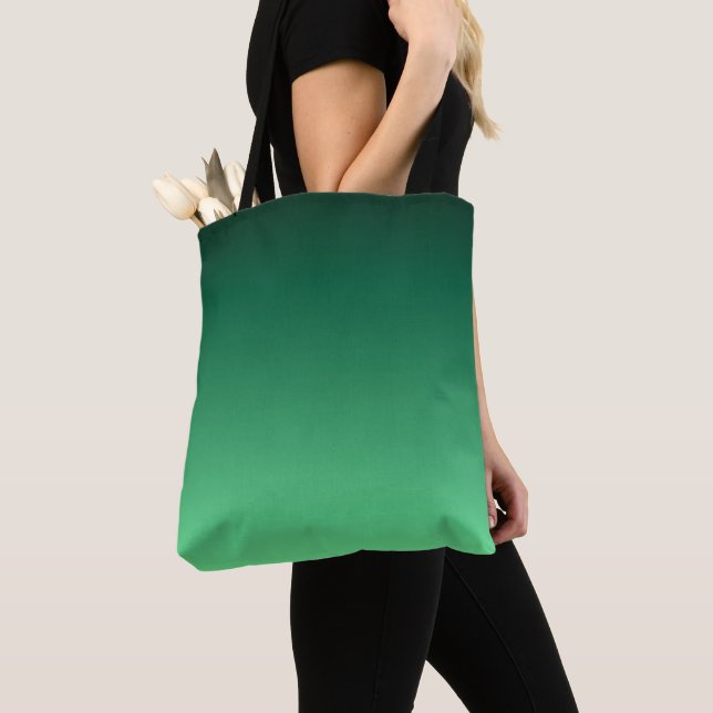 Bolsa Tote Tons de Verde Esmeralda (Close Up)