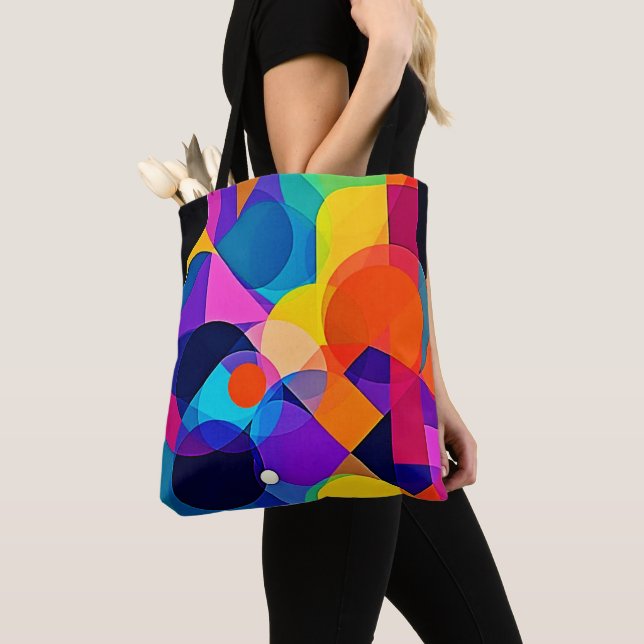 Bolsa Tote Tons Sobrepostos: Fusão Abstrata (Close Up)