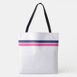 Bolsa Tote Top Esportivo Navy Rosa Listras de Corrida no Bran