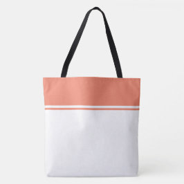 Bolsa Tote Top Esportivo Salmão com Listras de Corrida em Bra