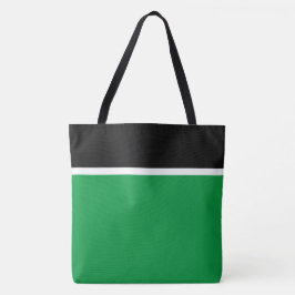 Bolsa Tote Top Listras Pretas Brancas Divertidas em Verde Kel