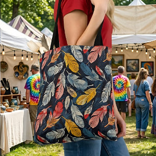 Bolsa Tote Toque com Penas