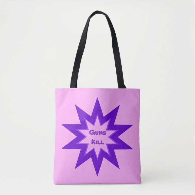 Bolsa Tote Toque cor-de-rosa e Matar roxo (Frente)