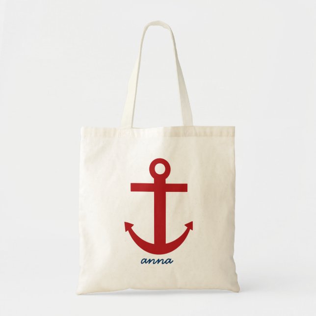 Bolsa Tote Toque de Âncora Náutica (Frente)