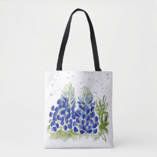 Bolsa Tote Toque de Aquarela Bluebonnet
