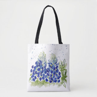 Bolsa Tote Toque de Aquarela Bluebonnet