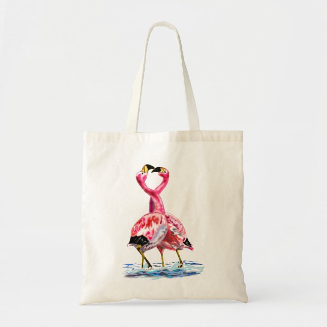 Bolsa Tote Toque de Flamingos Rosa (Frente)
