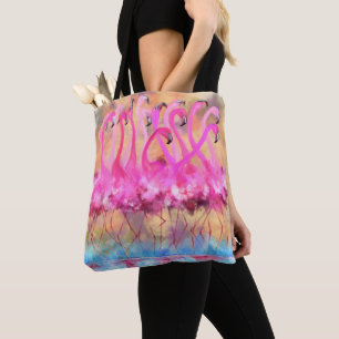 Bolsa Tote Toque de Flamingos Rosa