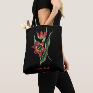 Bolsa Tote Toque de Flor de Tulipas Vermelhas