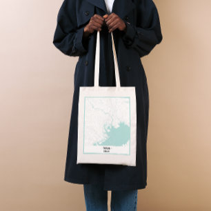 Bolsa Tote Toque de mapa de cidade de Tóquio, branco e azul m