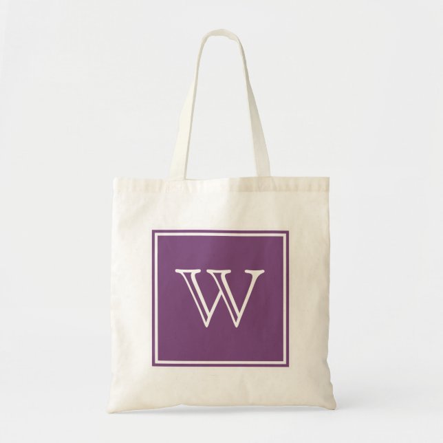 Bolsa Tote Toque de Monograma Púrpura Quadrada (Frente)