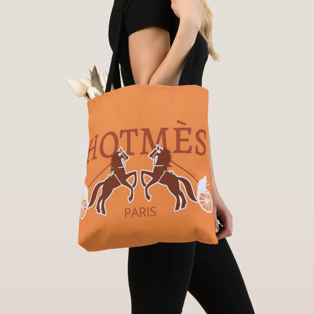 Bolsa Tote Toque do Designer de Mess Laranja Quente (Close Up)