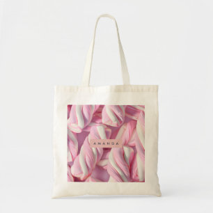 Bolsa Tote Torção de Marshmallow Rosa Personalizada