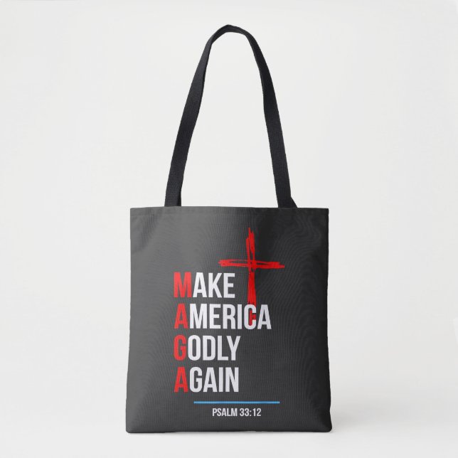 Bolsa Tote Torne a América Piedosa Novamente Inauguração Trum (Frente)