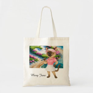 Bolsa Tote Torneio de Golfe para amantes de gatos siameses