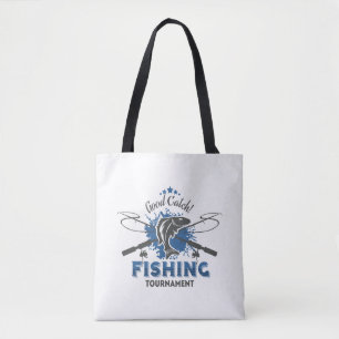 Bolsa Tote Torneio de pesca,peixe,pescador,lago,oceano,mar,s