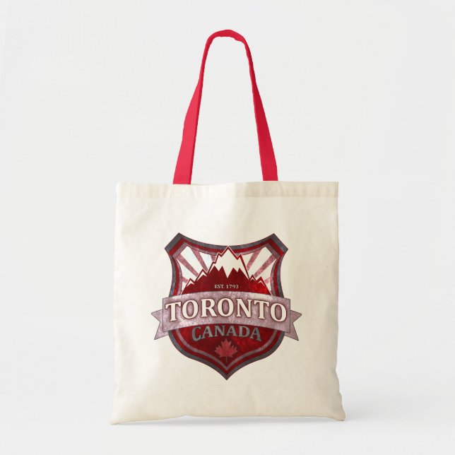 Bolsa Tote Toronto Canada red grunge shield tote saco (Frente)