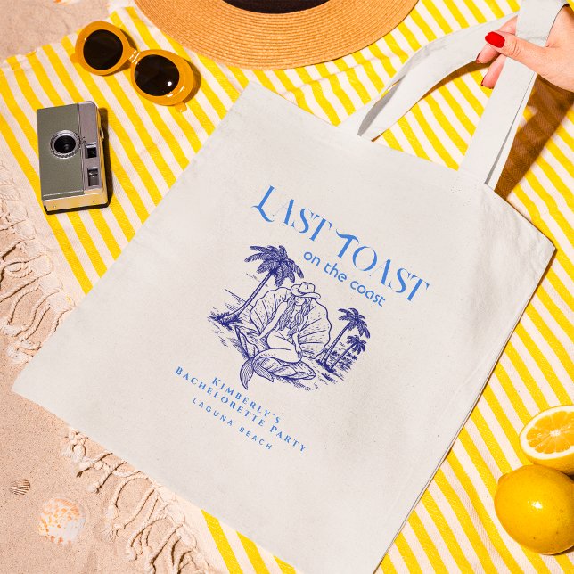 Bolsa Tote Torrada Azul Última Cowgirl Sereia Festa de Desped (Criador carregado)