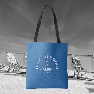 Bolsa Tote Torrada Nas Encostas Clube Après Ski Azul Céu