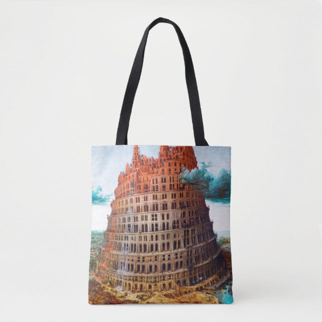 Bolsa Tote Torre de Babel, Pieter Bruegel, o Velho (Frente)