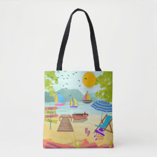 Bolsa Tote Torre de Férias de Praia Sunny