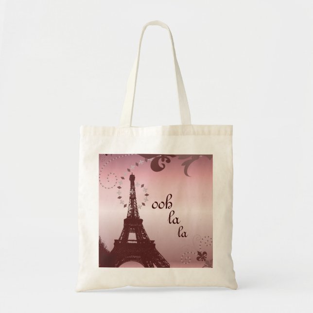 Bolsa Tote torre de retro de moda feminina paris eiffel (Frente)