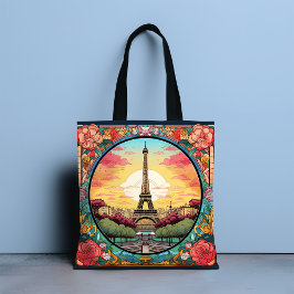 Bolsa Tote Torre Eifel Sunset Parisiense Paris Floral Francês
