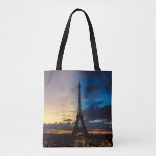 Bolsa Tote Torre Eiffel de Trocadero durante a noite