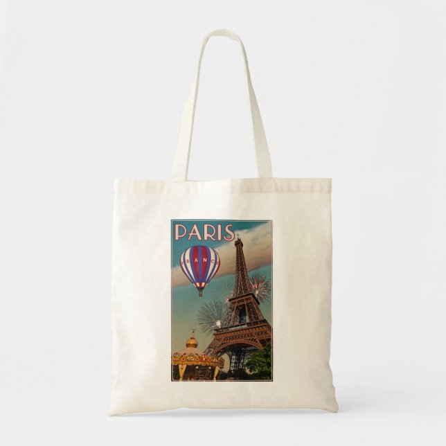 Bolsa Tote Torre Eiffel do vintage (Frente)
