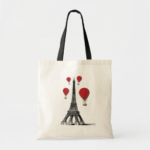 Bolsa Tote Torre Eiffel e balões de ar quente