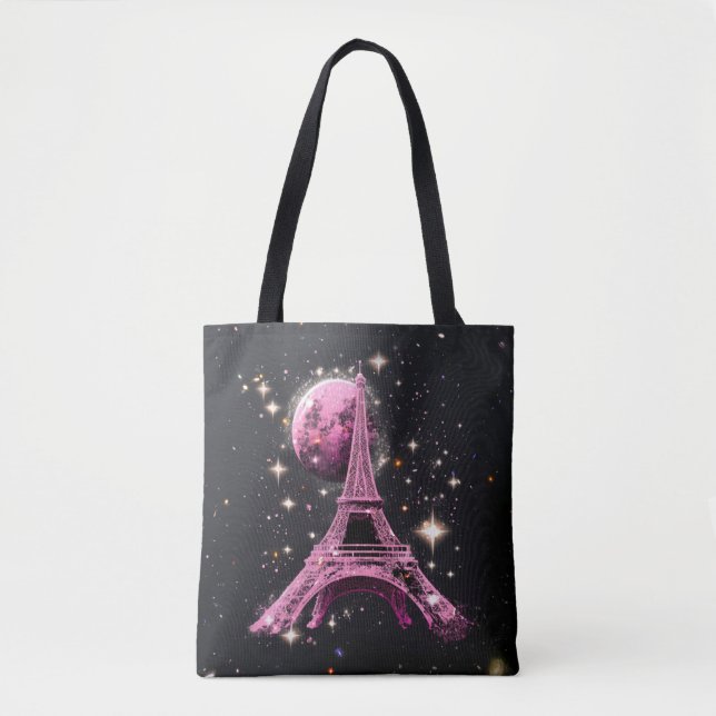 Bolsa Tote Torre Eiffel Noite Lua           (Frente)