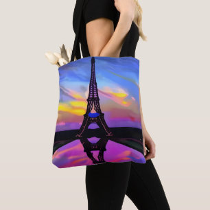 Bolsa Tote Torre Eiffel Picturesca Em Um Sunset Brilhante