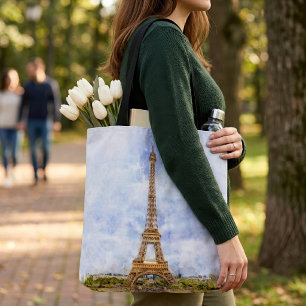 Bolsa Tote Torre Eiffel Pôr do Sol Paris Água-Forte Francês