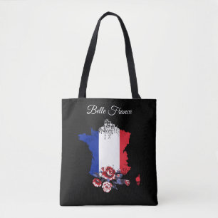 Bolsa Tote *~** Torre Eiffel Torre Black Outline White Paris