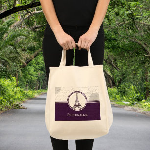 Bolsa Tote Torre Eiffel Totebag das glicínias