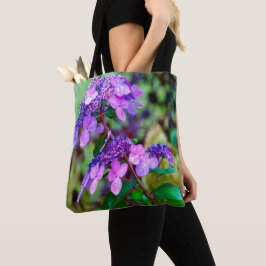Bolsa Tote Torre Roxo e Flor de Hydrangea Shout