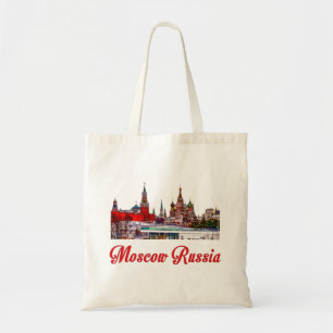 Bolsa Tote Torre Spassky e Kremlin de Moscou, Rússia.