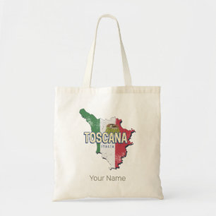 Bolsa Tote Toscana Itália Retro Region Map Vintage Fattoria
