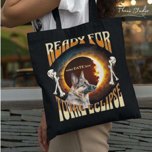Bolsa Tote Total Eclipse 2024 - Data Editável - Cachorro (Criador carregado)