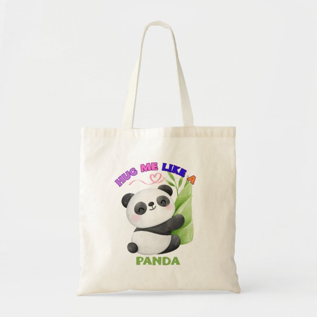 Bolsa Tote 🐼 Tote Bag - Abraçar-me como um Panda (Frente)