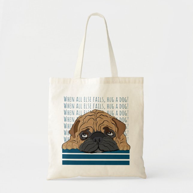 Bolsa Tote Tote Bag "Abraçar um cão" (Frente)