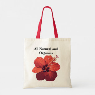 Bolsa Tote Tote Bag "All Natural & Organics" - Flor de Hibisc