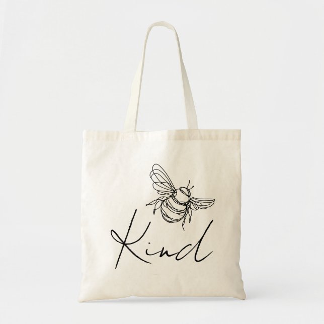 Bolsa Tote Tote Bag "Bee Kind" | Promover a bondade (Frente)