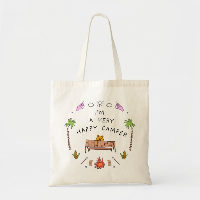 Bolsa Tote Tote Bag "Camper Muito Feliz" (Frente)